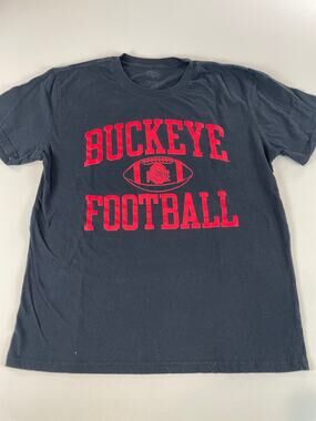 Scarlet Mens Black Ohio State Buckeyes Football Tee L